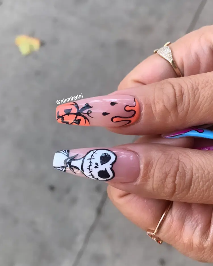 Bright summer coffin nails