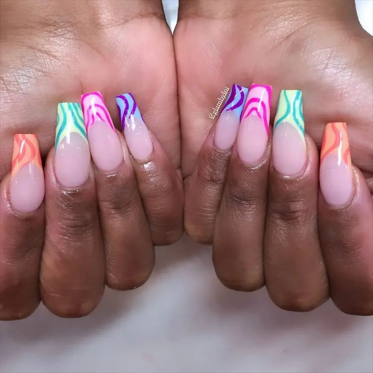 Stiletto nails with crystal accents