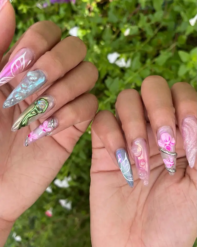 Stiletto ombre nail art